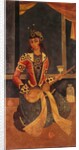 Lady seated playing the guitar. Iran, Qajar dynasty, early 19th century by Unknown