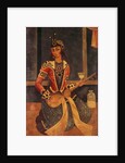 Lady seated playing the guitar. Iran, Qajar dynasty, early 19th century by Unknown