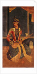 Lady seated playing the guitar. Iran, Qajar dynasty, early 19th century by Unknown
