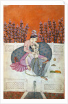 Lovers on a terrace. Guler, India, early 19th century by Unknown