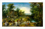 Road Scene with Figures by Jan Brueghel(the Elder)
