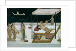 Prince Murad receiving a lady at night. India, Mughal period, 1680-90 by Unknown