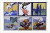 A group of six tiles by The Poole Pottery