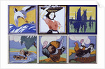 A group of six tiles by The Poole Pottery