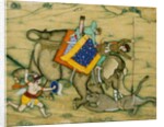 A Mughal Prince spearing a lioness. India, 1605 by Unknown