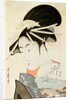 Courtesan with a fan by Kitagawa Utamaro