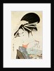 Courtesan with a fan by Kitagawa Utamaro