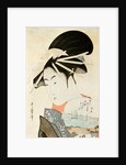 Courtesan with a fan by Kitagawa Utamaro