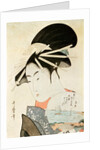 Courtesan with a fan by Kitagawa Utamaro