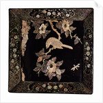 Square tray with Bird on a Flowering Branch. China, 16th century by Unknown