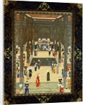 Miniature painting of a court scene by Haj Al Mulk