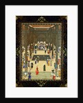 Miniature painting of a court scene by Haj Al Mulk