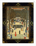 Miniature painting of a court scene by Haj Al Mulk