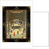Miniature painting of a court scene by Haj Al Mulk