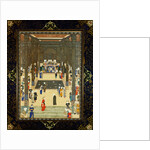 Miniature painting of a court scene by Haj Al Mulk