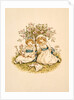 Two girls seated on the ground under a tree by Kate Greenaway