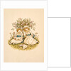 Two girls seated on the ground under a tree by Kate Greenaway