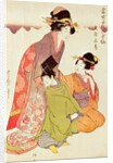 Courtesan, Attendant and Child by Kitagawa Utamaro
