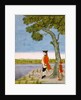 European Officer standing under a tree by a river. Murshidabad, India, late 18th century by Unknown