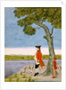 European Officer standing under a tree by a river. Murshidabad, India, late 18th century by Unknown