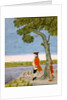 European Officer standing under a tree by a river. Murshidabad, India, late 18th century by Unknown