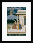 Girl & old woman take refuge from a storm. India, Mughal period, late 18th century by Unknown