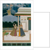Girl & old woman take refuge from a storm. India, Mughal period, late 18th century by Unknown