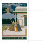 Girl & old woman take refuge from a storm. India, Mughal period, late 18th century by Unknown