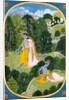 Radha and Krishna walking in a grove. Punjab Hills, India, 1810-12 by Unknown