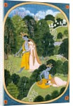 Radha and Krishna walking in a grove. Punjab Hills, India, 1810-12 by Unknown