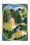 Radha and Krishna walking in a grove. Punjab Hills, India, 1810-12 by Unknown