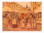 Fruit Stalls, illustration by Francis Donkin Bedford. England, 1899 by Francis Donkin Bedford