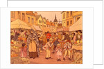Fruit Stalls, illustration by Francis Donkin Bedford. England, 1899 by Francis Donkin Bedford