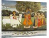Krishna playing the flute to the gopis. Jaipur, India, 1840 by Unknown