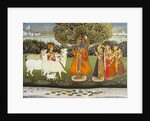 Krishna playing the flute to the gopis. Jaipur, India, 1840 by Unknown