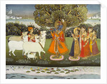 Krishna playing the flute to the gopis. Jaipur, India, 1840 by Unknown