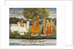 Krishna playing the flute to the gopis. Jaipur, India, 1840 by Unknown