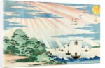 Ships entering Tempozan Harbour by Yashima Gakukei