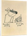 Edward Lear at 73 and a half & his cat Tofs at 16, Edward Lear, England, 19th century by Edward Lear