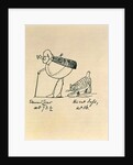 Edward Lear at 73 and a half & his cat Tofs at 16, Edward Lear, England, 19th century by Edward Lear