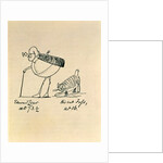 Edward Lear at 73 and a half & his cat Tofs at 16, Edward Lear, England, 19th century by Edward Lear