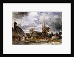 Salisbury Cathedral with Cottages by John Constable