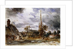 Salisbury Cathedral with Cottages by John Constable