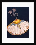 Fan depicting a topless woman with vines, leaves and grapes by Georges Barbier