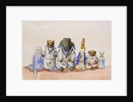 Page from an Album of Watercolours of Soft Toy Animals by E.L. Cattley