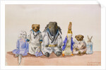 Page from an Album of Watercolours of Soft Toy Animals by E.L. Cattley