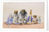 Page from an Album of Watercolours of Soft Toy Animals by E.L. Cattley