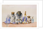 Page from an Album of Watercolours of Soft Toy Animals by E.L. Cattley