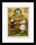 Card showing a boy and a girl pulling Christmas crackers. England, 19th-20th century by Unknown