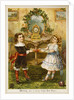 Card showing a boy and a girl pulling Christmas crackers. England, 19th-20th century by Unknown
